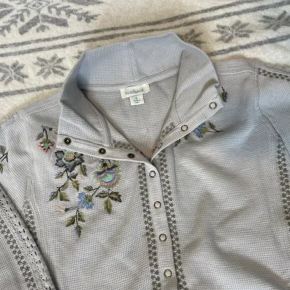 NWT Sundance Alpenwild Henley Embroidered Gray - Picture 3 of 5
